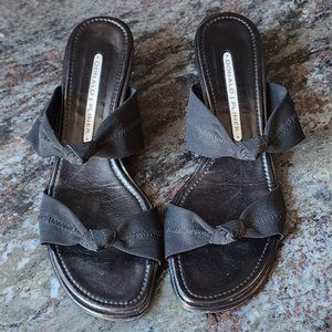 Donald J Pliner Black Strappy Slide Mules Size 7M